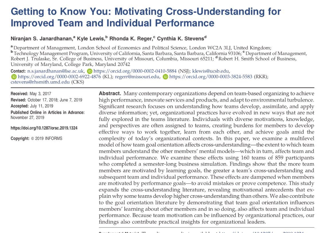 Teams need to focus on learning, not just doing. 

When teams focus only on getting a job done, they perform worse than teams that also spend time learning from each other. Groups should be encouraged to think about learning for the future, not just on what they are doing now.