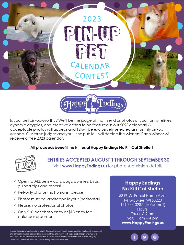 Is your pet a 'pin-up?' Enter them in the calendar contest. Deadline is 9/30! All entries will be in the calendar 

emailmeform.com/builder/form/i…
