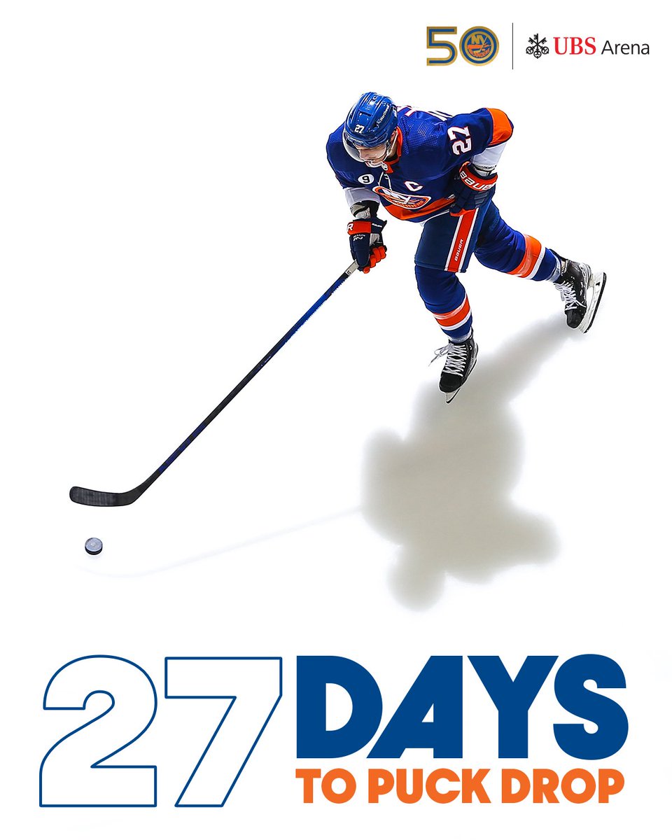 NYIslanders's tweet photo. Only 27 days until the Captain and crew take the ice at @UBSArena. RT to win an autographed Andres Lee puck. 

🎟: https://t.co/rxM7rgje9G https://t.co/lTjYygrSZ5