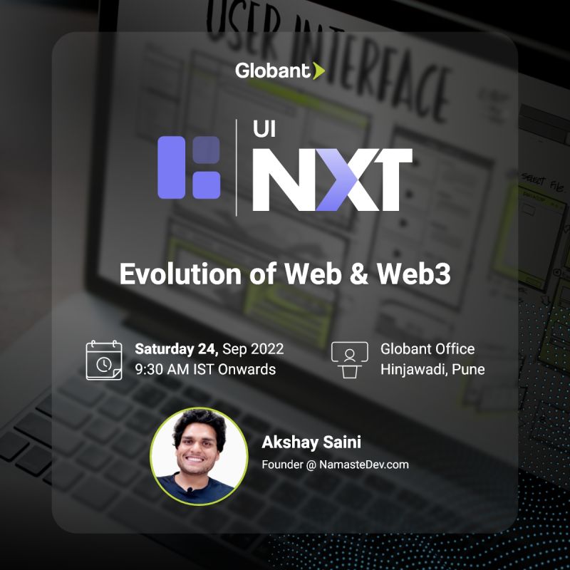 shrikantbhatt1's tweet photo. Get a chance to witness and meet Akshay Saini and how he shows us all the Evolution of the Web and the future of the web - "Web3"

Registrations are open: https://t.co/SfCr0Z3WBn
#globant #uinxt2022 #javascript #kotlin #flutter #web #web3 #blockchain #iot #grpc #web_performance https://t.co/lKZcxtvxMA