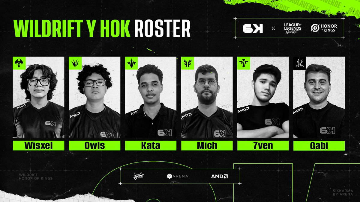 Es momento de que saquemos los celulares y que
 #LaOlaVerde se ponga salvaje. 
Le damos la bienvenida
 a nuestra escuadra de #WildRift y #HonorOfKings 🟢📱🌊
<a href="/Wisxel1/">Wisxel</a>
@owls_wr
<a href="/KataLoverRD/">KT KataLover</a> 
<a href="/ElProfeMichWR/">ElProfeMich</a> 
<a href="/7ven_wr/">7VN</a> 
<a href="/GabiSotos/">PsyGabi</a>