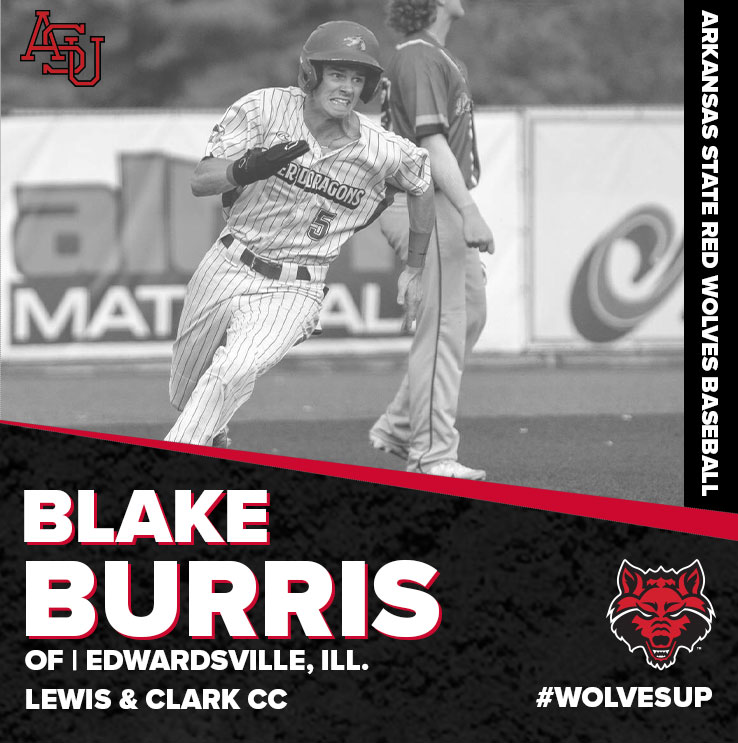 AStateBaseball's tweet photo. A speedy outfielder who joins us after a stellar JUCO career and strong summer.. Welcome to the Pack, Blake!

🔴 Blake Burris (@B_Burris5)
🔴 OF
🔴 Edwardsville, Ill. | Lewis &amp; Clark CC (Ill.) https://t.co/ziw6huWpDM