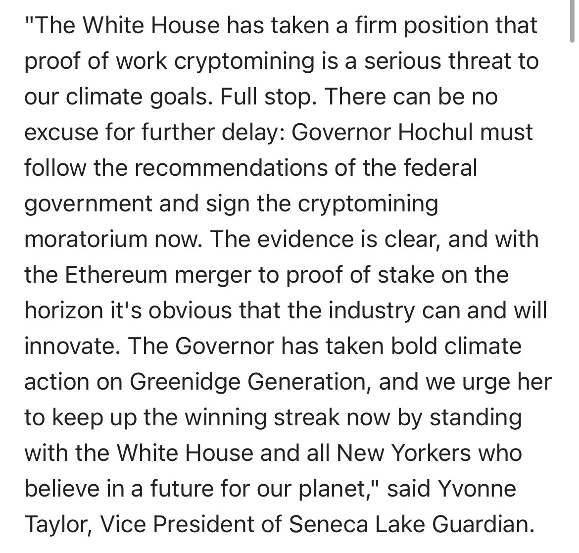 seneca_lake's tweet photo. The @WHOSTP just made it clear that cryptomining is a serious threat to the climate. Our statement 👇

https://t.co/WyGxSfu4pU https://t.co/CDAgdWK8e7