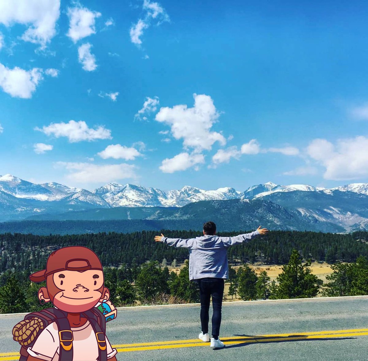 maeonchain's tweet photo. Me and my @justape_ exploring Rocky Mountains #JustFlex https://t.co/HbuYvyFHAh