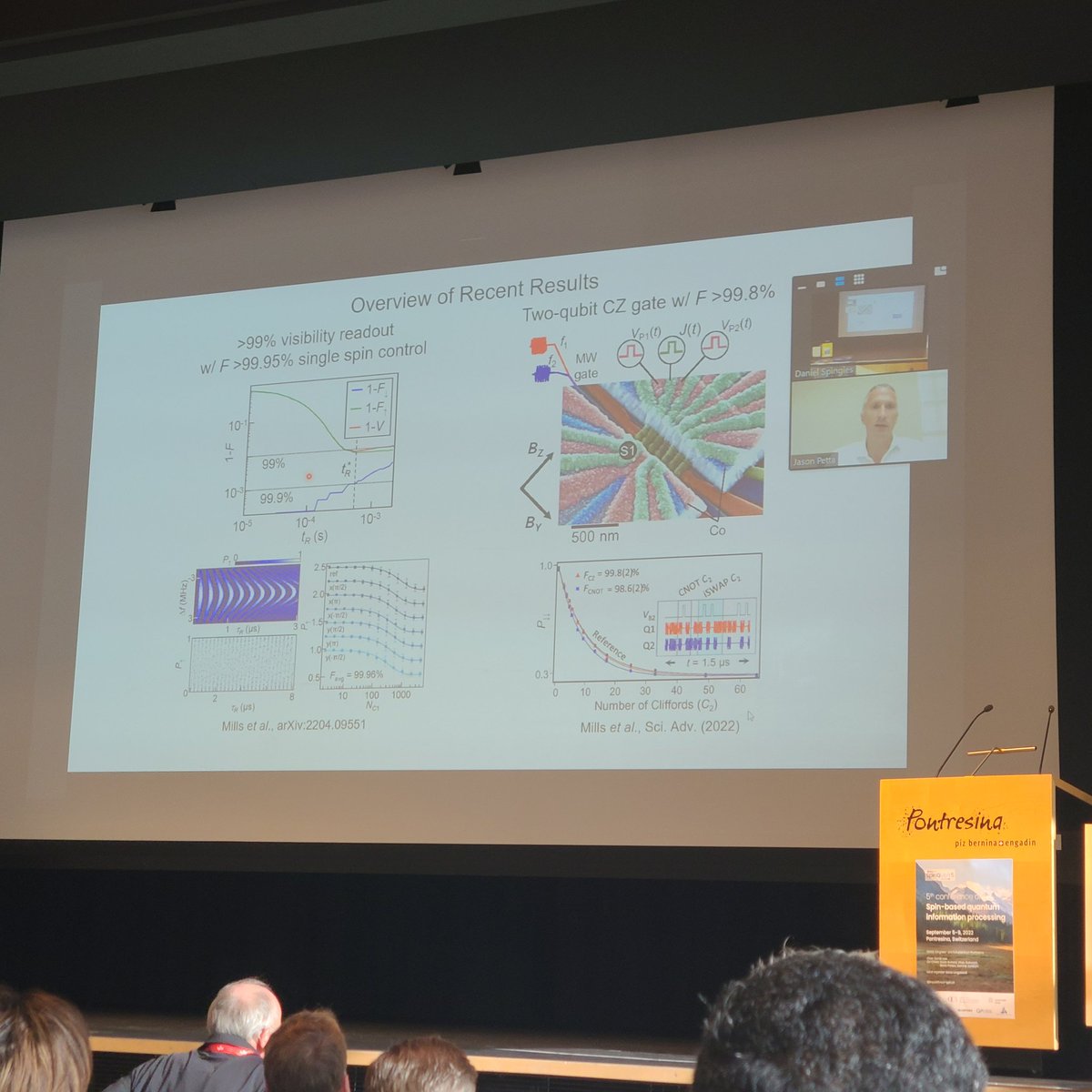 perronjk's tweet image. Jason Petta coming in remotely to close out the day&apos;s sessions. Lots of good results. #SpinQubit5