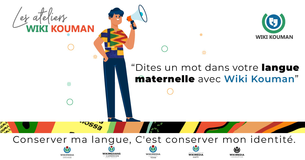 RukuniC's tweet photo. Wiki Kouman contribution workshop Saturday, September 10, 2022
⏰09AM - 04PM
Highupweb Academy - Carrefour EMIA Yaoundé
Take your registration already here 👇
https://t.co/qDTo3MlYv2
You leave a word to us in your mother language.
We will share around them during the workshop. https://t.co/aP1FCl6jzZ