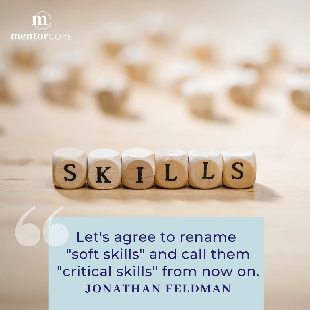 MentorCore (@mentor_core) on Twitter photo Who decided to call them "soft skills" anyway? Critical skills are extremely important in an individual's personal success as well as for organizational success. Hear more from <a href="/_jfeldman/">Jonathan Feldman - _jfeldman@mastodon.social</a> at the link below.
buff.ly/3T36yxt
#mentorcore #mentoring #softskills #compliance Who decided to call them "soft skills" anyway? Critical skills are extremely important in an individual's personal success as well as for organizational success. Hear more from <a href="/_jfeldman/">Jonathan Feldman - _jfeldman@mastodon.social</a> at the link below.
buff.ly/3T36yxt
#mentorcore #mentoring #softskills #compliance