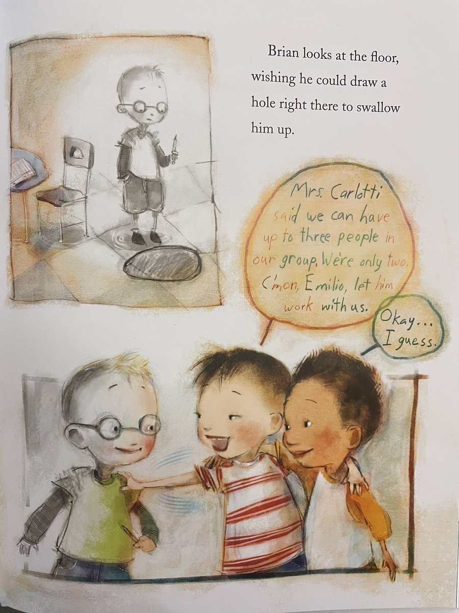 rfjeffcoat's tweet photo. We have been reading the book “The Invisible Boy” and analyzing key details from the text and illustrations.  We noticed how Brian changes from grey to colorful when he feels noticed! @TrudyLudwig @angeloakes #2Eistheplacetobe https://t.co/e3QRxxwZOo