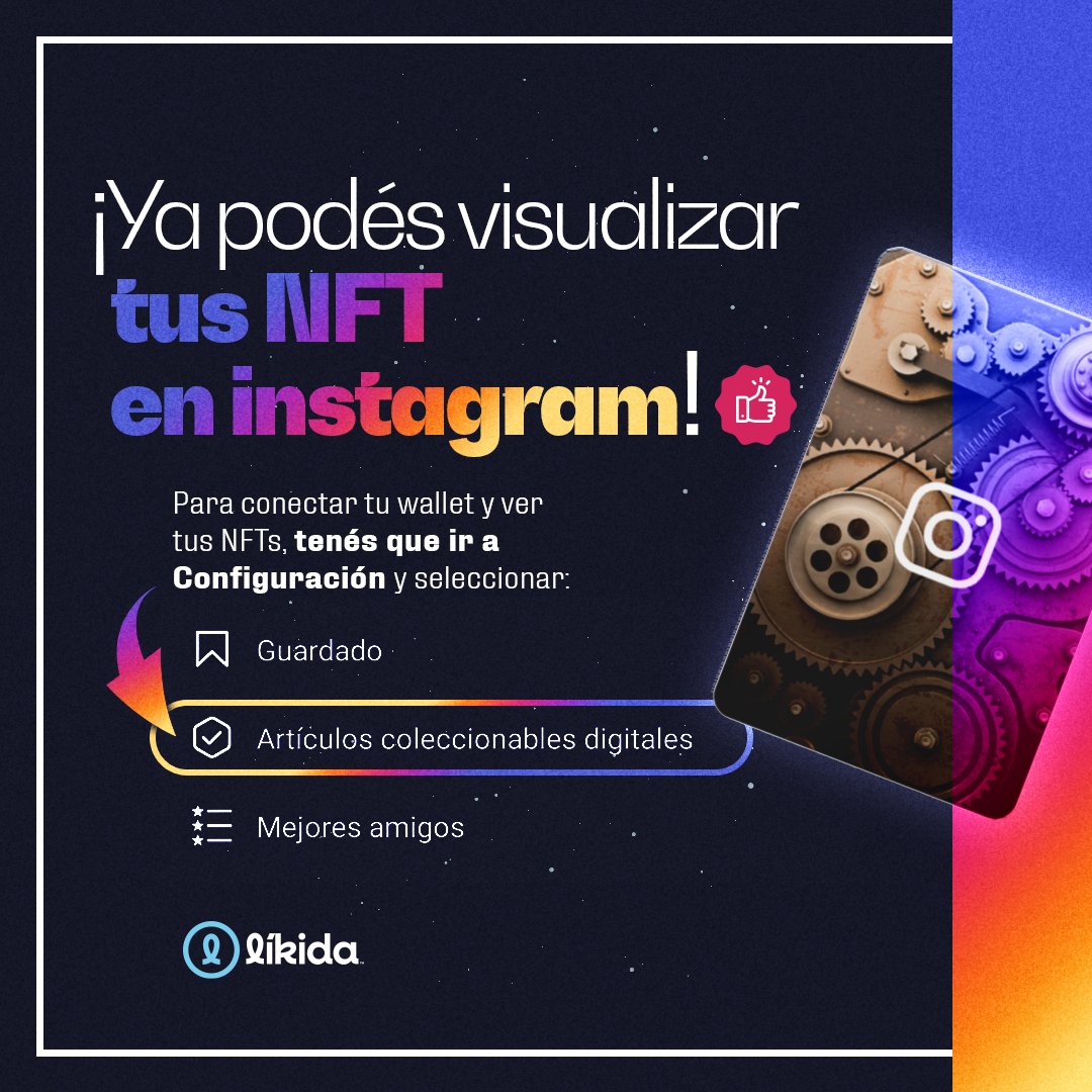 Likida_io's tweet photo. ¿Hace cuanto que decimos "Esto no es el futuro, es el presente"?
Bueno, llegó el día, ya podés conectar tu wallet a Instagram y visualizar tus NFTs en esta red social de escala globaℓ.
Por suerte y apoyando nuestras elecciones, acepta Metamask y la red Polygon (Nuestras fav ♥) https://t.co/mX8nHsZH3z