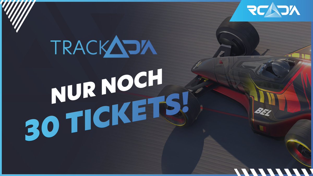 You don't have a ticket for Trackadia yet?🤔

Then hurry up, there are only 30 tickets left.🔥

Already confirmed are:
<a href="/TrilluXe/">TrilluXe</a> 
<a href="/GranaDyy/">BIG GranaDy</a> 
<a href="/Roeder2033/">Röder</a>
@KevinSegalson
and many others 🥳

Tickets➡️ucs.gg/event-details/…