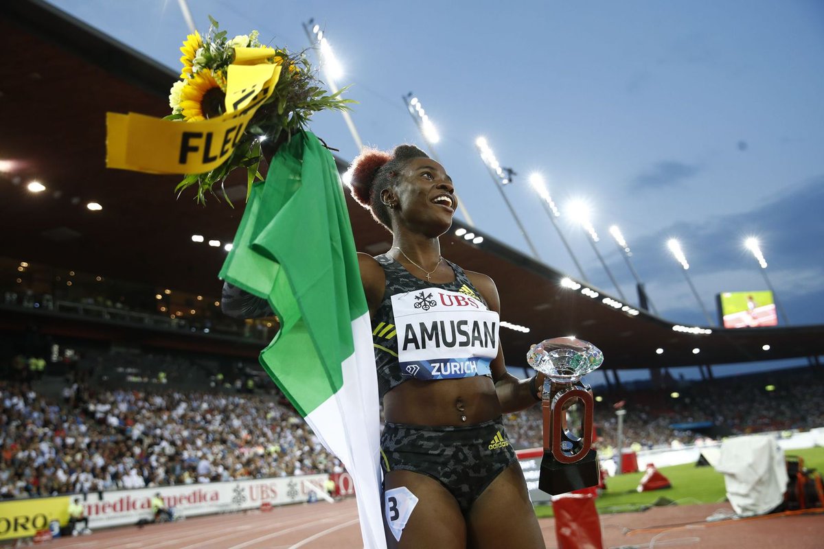 ⚡️⚡️TOBI EXPRESS HAS DONE IT AGAIN!⚡️ BACK-TO-BACK DIAMOND LEAGUE CHAMPION!! 

Nigeria's Tobi Amusan has just broken Gail Devers 22-year-old Meeting Record, setting a new one of 1⃣2⃣.2⃣9⃣ (-0.3) . 

THE NIGERIAN JEWEL #NaijaNoDeyCarryLast 

🇳🇬🇳🇬🇳🇬

#ZurichDL🇨🇭
#DLFinal💎