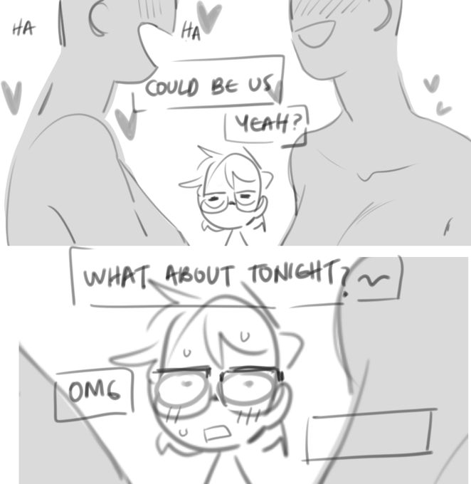 I feel like I'm this close to people in the comments of couples flirting with each other in some of my drawings jsjsjsjsjsjsjsjsjsj 