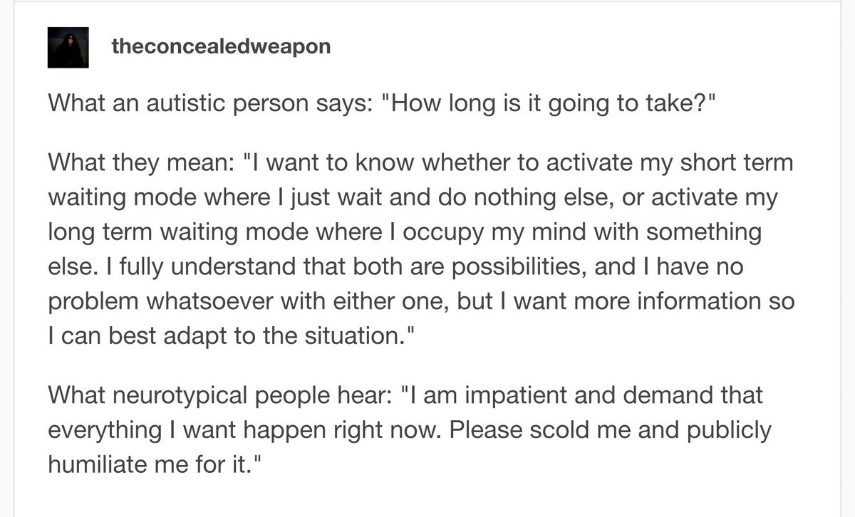 Wow, this is the most perfect description of this problem I've come across. #ActuallyAutistic