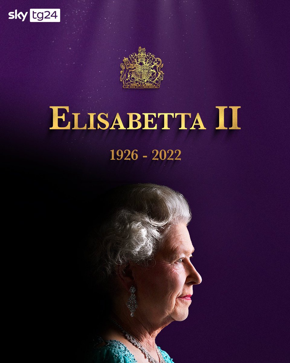 SkyTG24's tweet image. 🔴 È morta a 96 anni la regina Elisabetta II