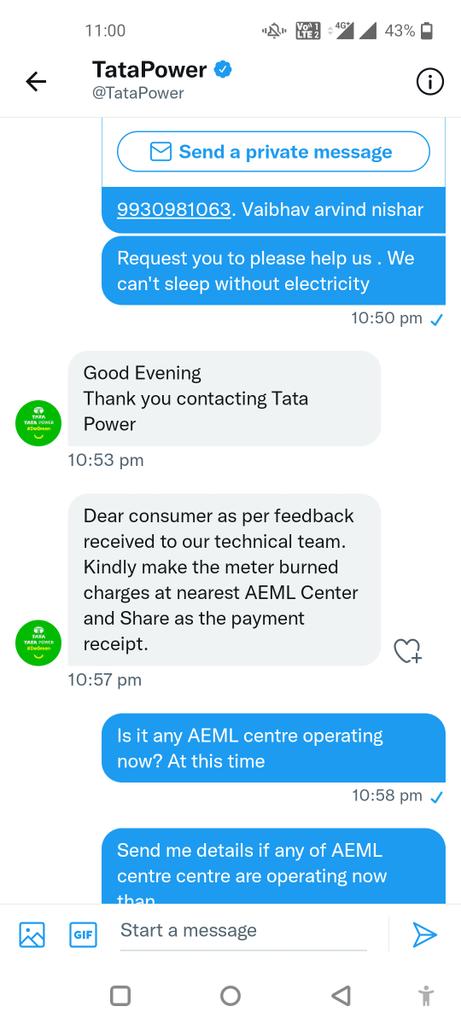 uvneverbackdown's tweet photo. Unexpected reply by @TataPower 
Please requesting @CMOMaharashtra @mieknathshinde @RNTata2000 https://t.co/LU0PpzXM5H