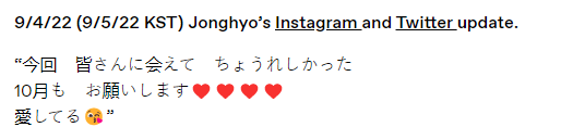 LAUFanatic's tweet photo. 220904 Jonghyo's Instagram and Twitter post.
#LAU #LUKUS #LU4US #Jonghyo #KimJonghyo #종효 #김종효
https://t.co/Se2Tyrp457
https://t.co/iQmKJQ6uTw https://t.co/tc4I4BJn0r