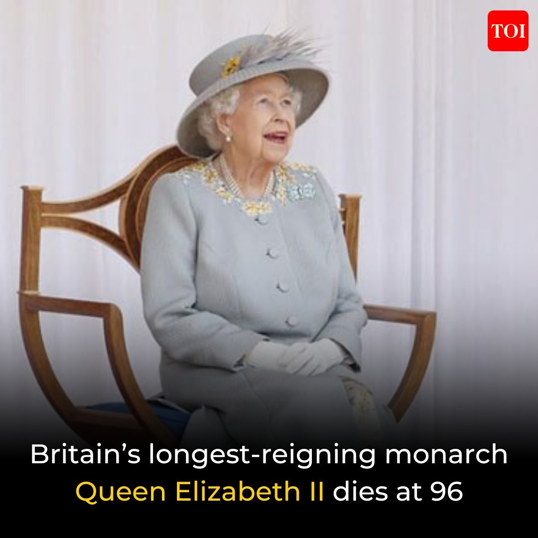 timesofindia's tweet photo. Britain’s longest-reigning monarch #QueenElizabethII dies at 96

#QueenElizabeth #LondonBridge #London 

Live Updates:

https://t.co/8rEhKe7OWd https://t.co/r4fr3UwmMC