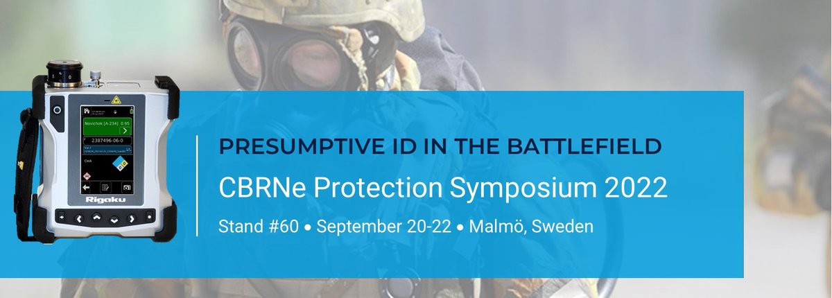 RigakuAnalytic's tweet photo. Attending the 14th CBRNe Protection Symposium in a few weeks?  We'll see you there!

#cbrne #cbrn #cbrneprotection #cbrneprotectionsymposium #detection #chemicalidentification #hazmat #hazardousmaterials #sweden #firstresponders #military #defense https://t.co/NUAWbZSZHy