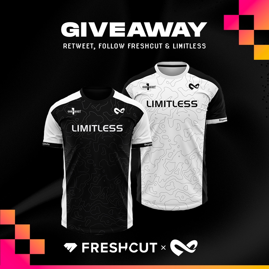 GGLimitless's tweet image. Want to bag yourself one of our  Limitless 22' Pro Collection jerseys? 👀

We've teamed up with our pals over at @freshcut to giveaway one! All you gotta do is:

❤️ Follow @GGLimitless 
❤️ Follow @freshcut 
🔄 RT this post 

Winner announced Sep 13th. GLHF 😏
