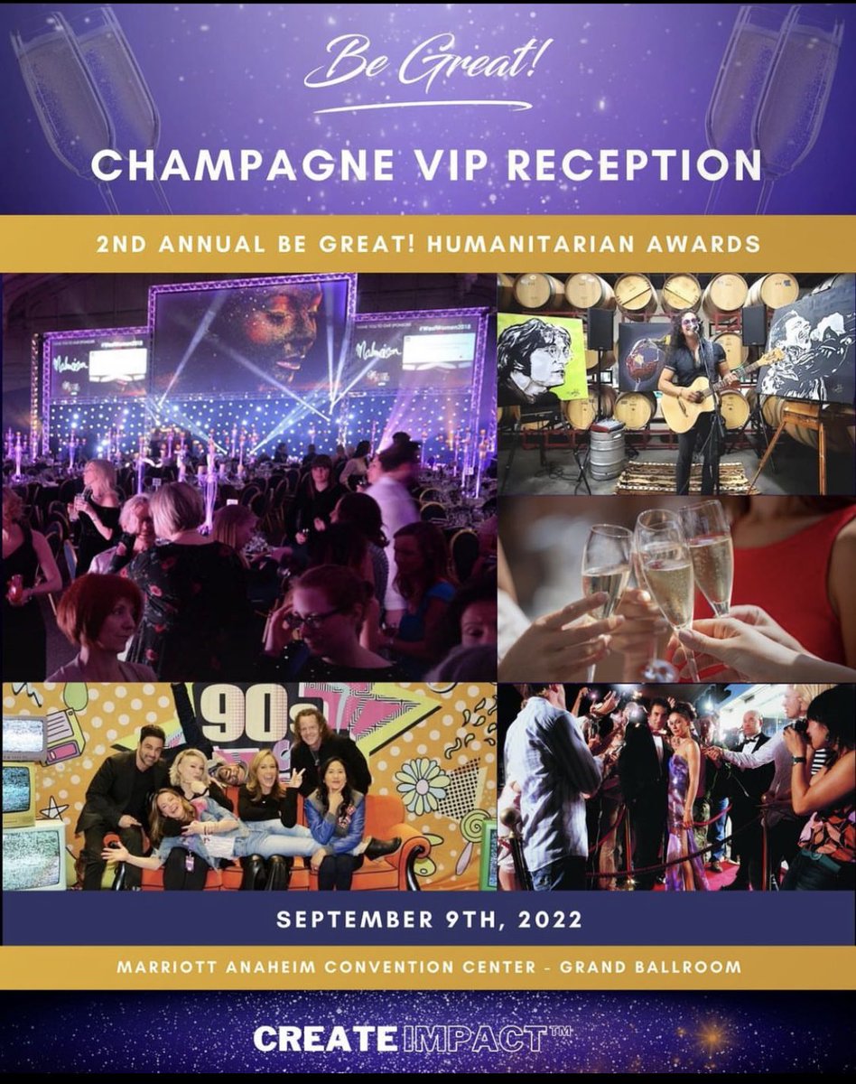 begreatnetwork's tweet photo. Limited tickets are still available for our Champagne VIP Reception on Friday, September 9th in the Grand Ballroom of Marriott Anaheim Convention Center.🤩VIP Reception Tickets are $599 per person and VIP Tables of 8 are $2,999.🔥Tickets and info: https://t.co/esiVSoNOxk #begreat https://t.co/Vzj4eRaDZF