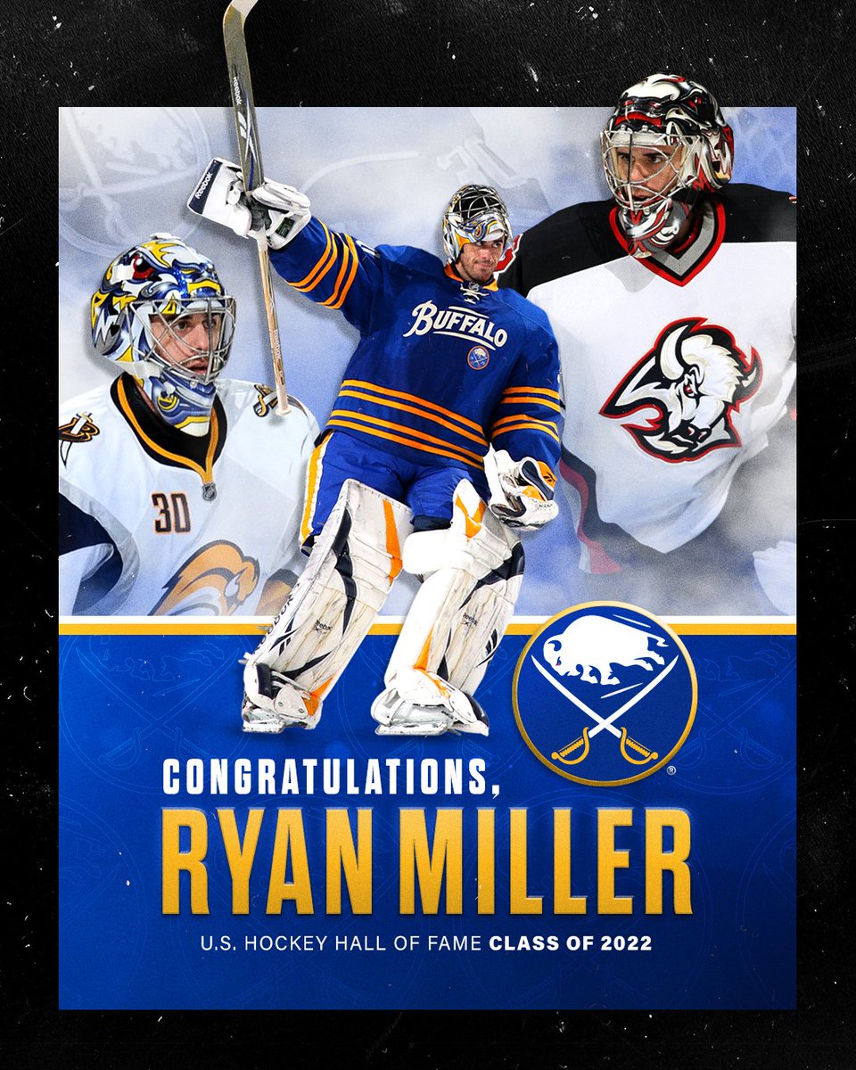 BuffaloSabres's tweet photo. Congratulations to Ryan Miller on being inducted into the U.S. Hockey Hall of Fame! 👏 

Full details: https://t.co/w5MDgZdenh https://t.co/ysb84VjmT5