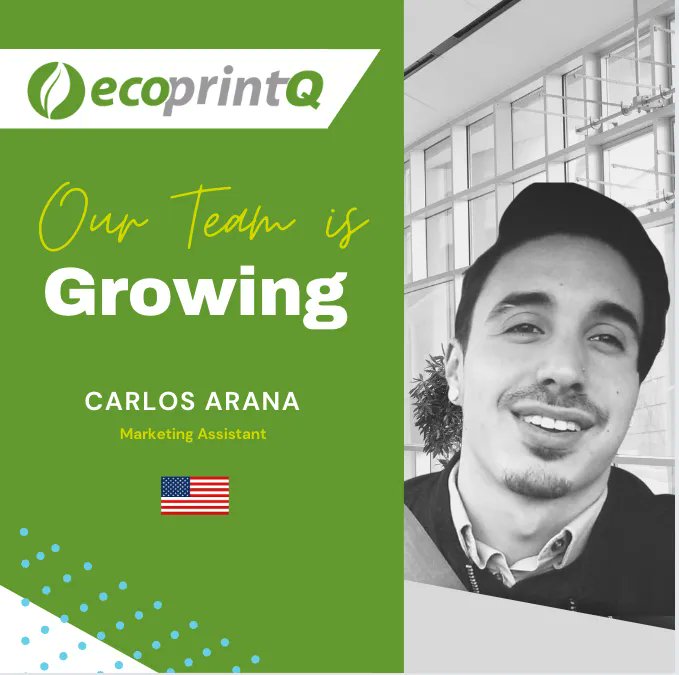 ecoprintQ's tweet photo. Our ecoprintQ team is growing! Say Hello to the newest #Qcrew member Marketing Assistant Carlos Arana. We look forward to the great contributions he will bring to our team.
•
•
•
#welcome #NewHire #NewEmployee #EmployeeSpotlight #ecoprintQ #printingsolutions #Wearesolutions https://t.co/x80mFRXBoB