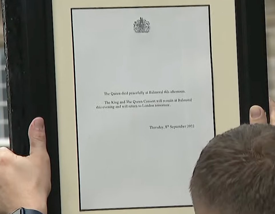 Chetan Bhattacharji on Twitter "Queen's death formal announcement"