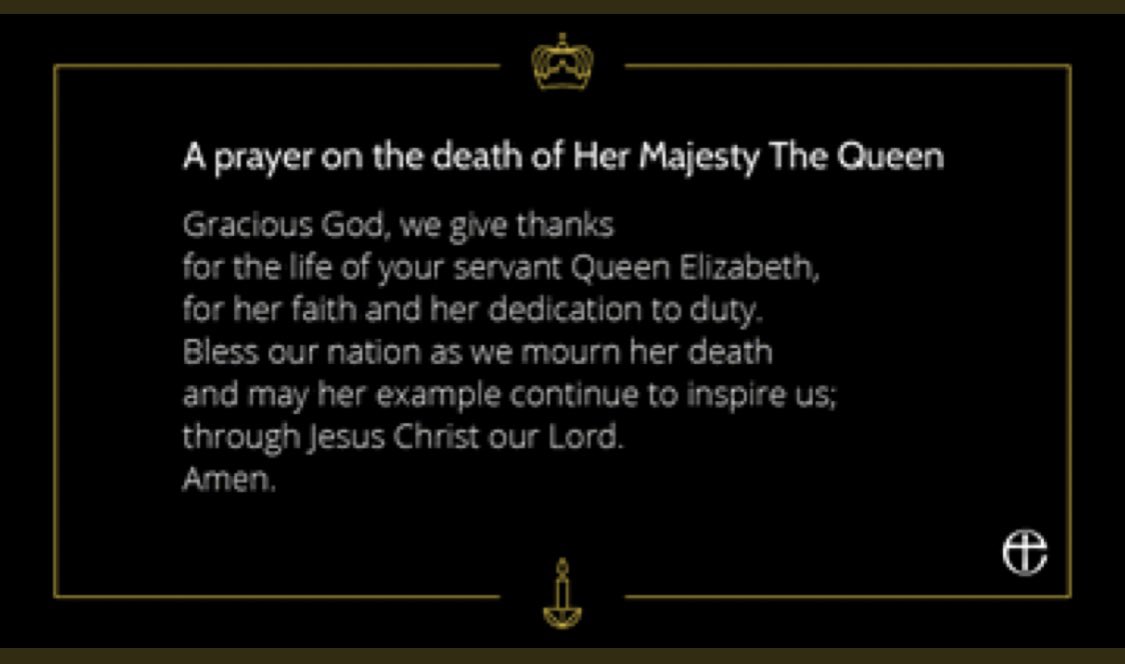 plattchurch's tweet photo. We join in praying for the Royal Family and our nation on the death of   Her Majesty the Queen. https://t.co/Lqasjm9Bxb