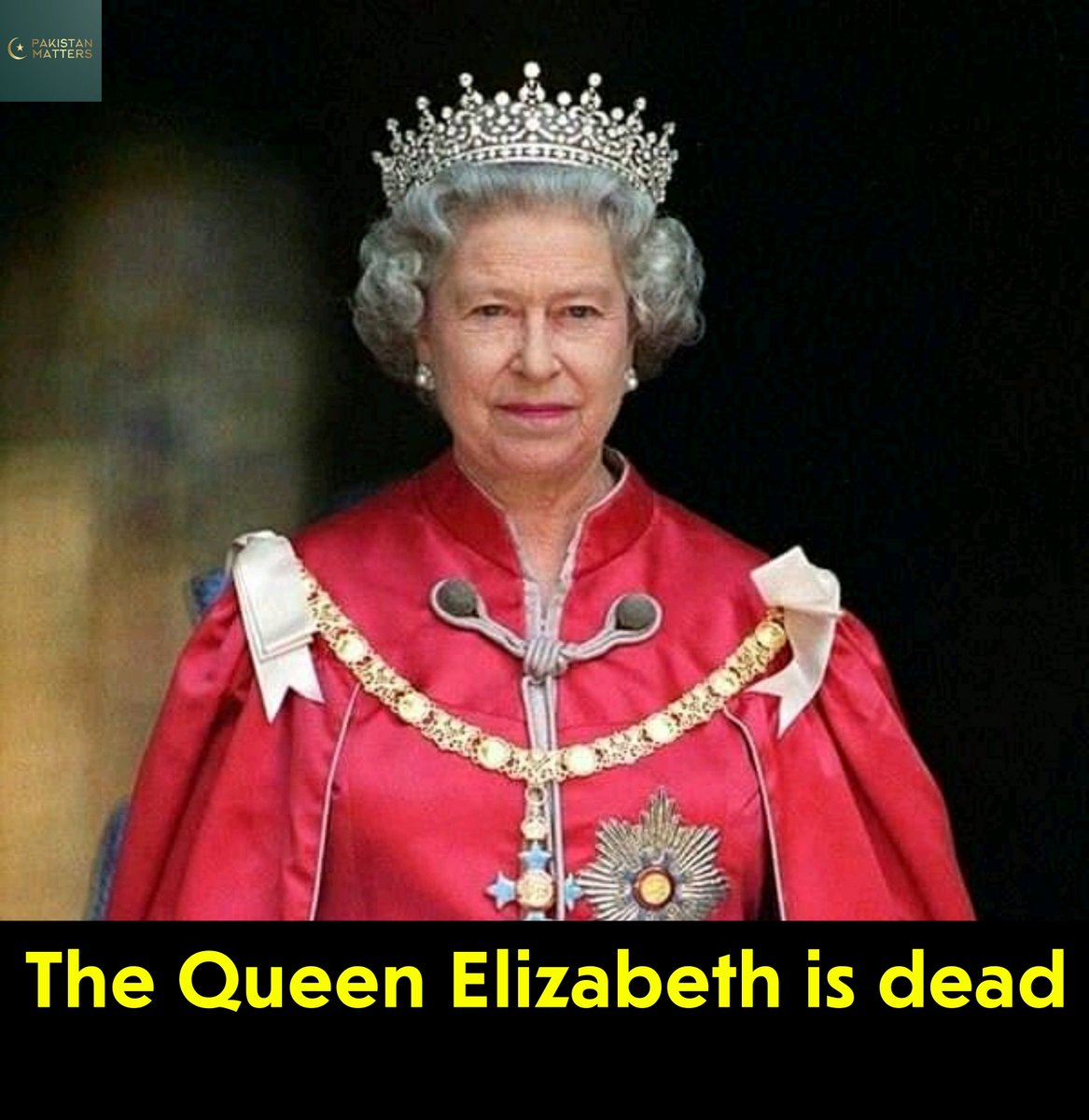PakistanMatters's tweet photo. BREAKING NEWS: Queen Elizabeth II, the longest-reigning monarch in British history, has died. She was 96 years old. https://t.co/Cen42ANaT4