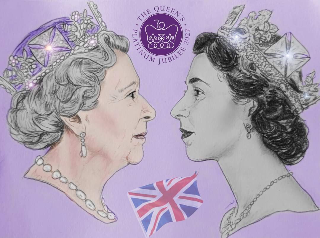leemiller31's tweet photo. @RoyalFamily "Grief is the price we pay for love" - Queen Elizabeth II
A very sad day for England and the world.
R.I.P. your majesty 
(My tribute drawing I did for the Jubilee) https://t.co/xUXxXVFSup