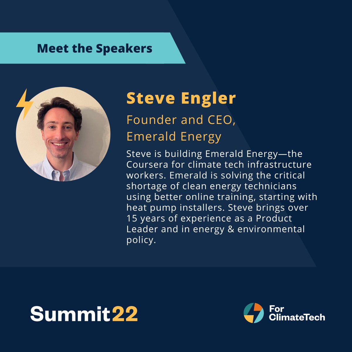 sengler4's tweet photo. Check out @TryEmerald speaking at the @forclimatetech summit! Tues at 1:50 pm as finalists in the #futureofbuildings prize and Wed at 1 pm ET. Free sign up at https://t.co/ePrxWtWkK3 #energytwitter #climatetech #heatpumps #ClimateEmergency #workforce #renewableenergy https://t.co/cOCv6WNtqk