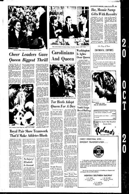 JoeBrunoWSOC9's tweet photo. On October 19, 1957, Queen Elizabeth II attended a UNC-Maryland football game. This was reportedly her first football game

According to the Charlotte Observer, Queen Elizabeth II was amazed no one was hurt.

"How can they hit each other that hard without injury?" @wsoctv https://t.co/lDvuqDV1dd