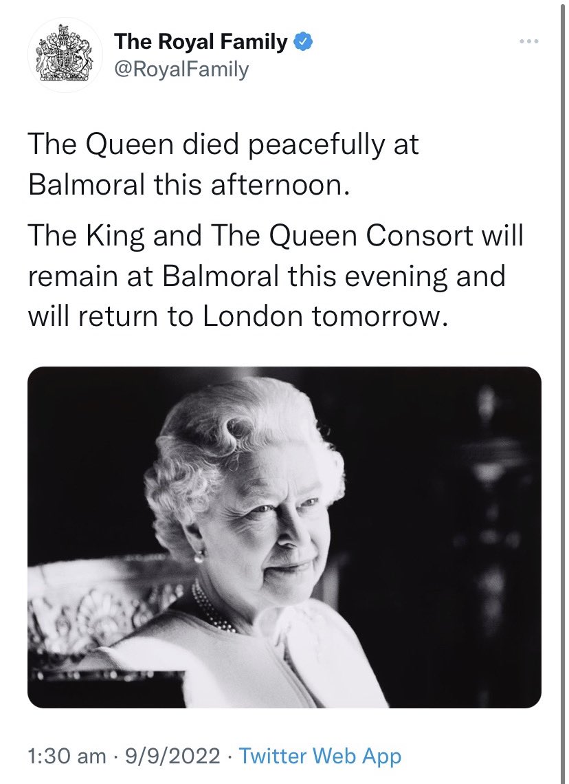 MandyStory2's tweet photo. Condolences to The Royal Family.  Thank you Queen Elizabeth for everything you did. May you now Rest In Peace 💔 https://t.co/R2svkYOLHc