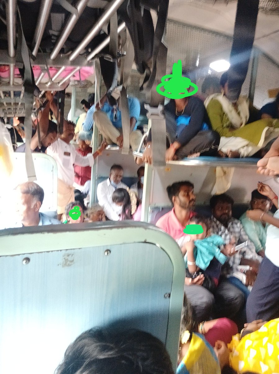 DrsenthilVa's tweet photo. Vaigai Express 12636 today MS To MDU U/R pathetic condition. Not only weekend, even weekdays also more passengers are travelling
@RailwaySeva @RailMinIndia
@GMSRailway @DrmChennai 12636,12605 trains needed more GS coaches for d welfare & safety of passengers.
#NeedExtraGScoach https://t.co/0kaEDxxiWZ