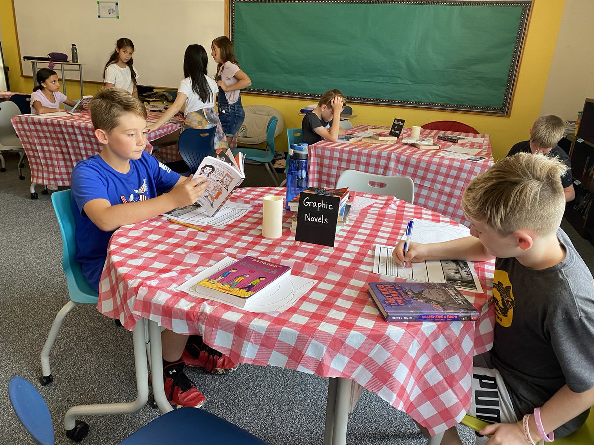NFMSGrade6's tweet photo. More pictures from the Yellow Team book tasting! https://t.co/zHSY7PuP7h