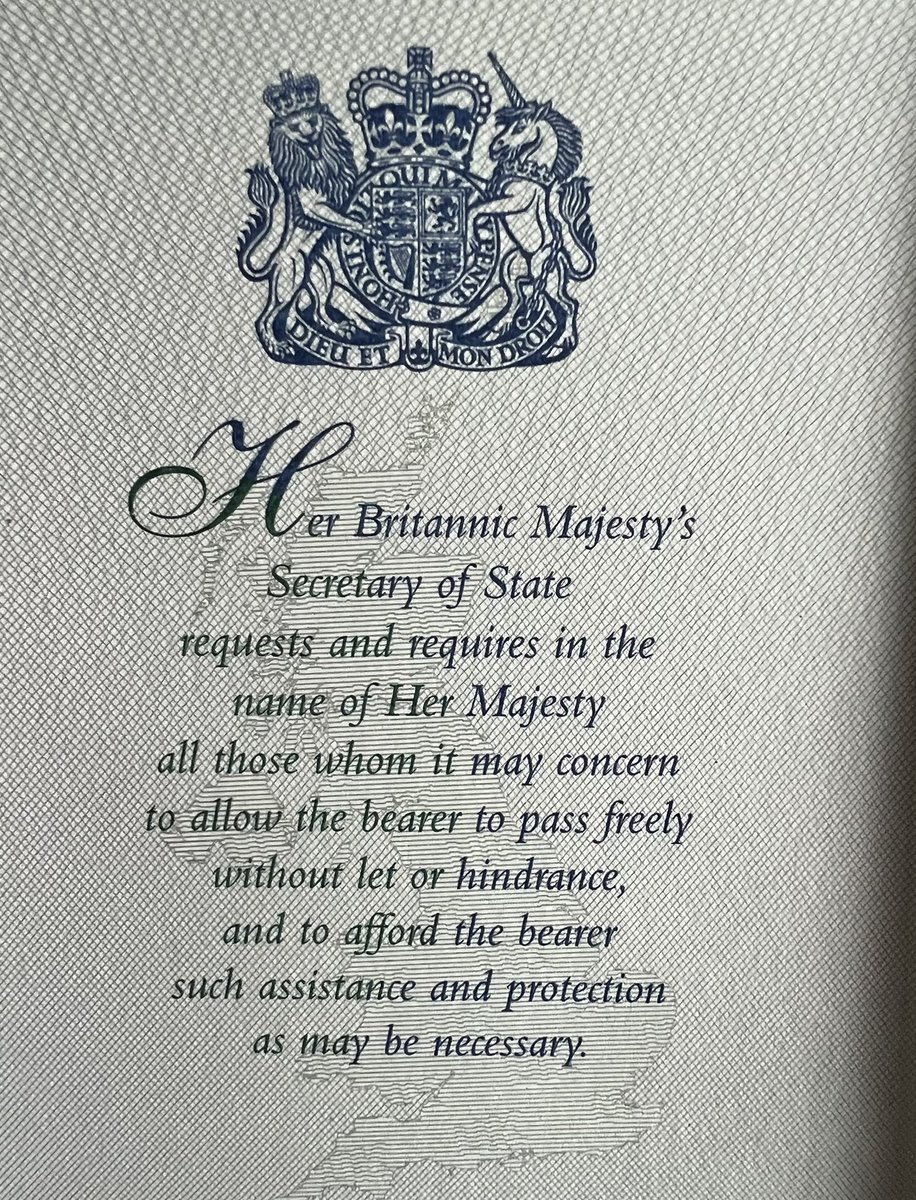 ShappiKhorsandi's tweet image. Have you read the first page of your passport? As a former refugee, I do, I never take for granted my good fortune at being welcomed to make it my home. Her Majesty the Queen symbolised freedom and safety to me as a little girl. I never forgot it.