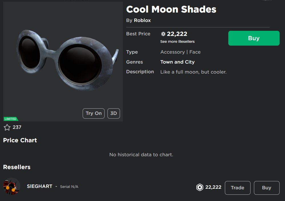 New Limited: Cool Moon Shades rolimons.com/item/119916848