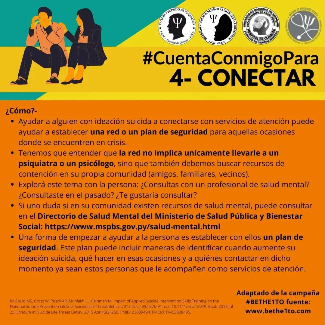 djohannacw's tweet photo. Hoy te decimos #CuentaConmigoPara CONECTAR, Paso 4 de la Semana de Prevención del #Suicidio 🎗️
✅️ Campaña #5Pasos
Más información puede encontrarse en las imágenes ⬇️ https://t.co/ssiIms0ZyW
