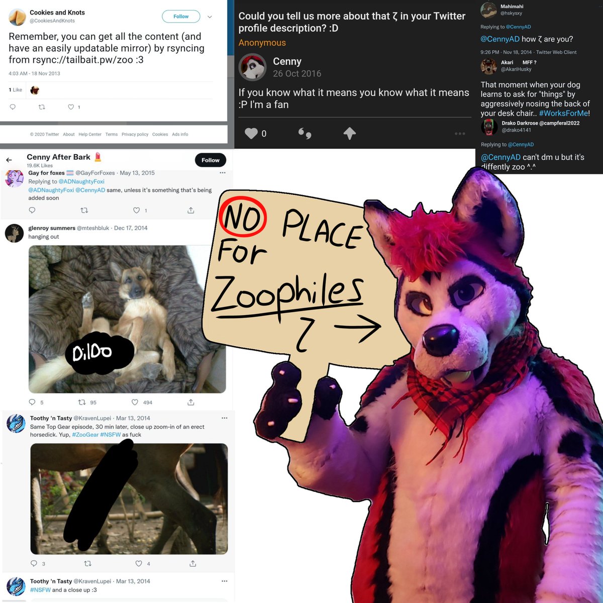 cennyarchive's tweet photo. Stop supporting cenny husky! He tried to have sex with a dog via snakething, the leader of the zoosadist ring.
#zoophile #zoophillia #zoosarntvalid #zoopride #zoofur #fuckzoophiles #beware #furrybeware https://t.co/YKXKucsV2M