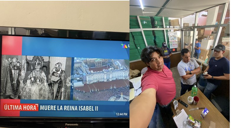 baluturru's tweet photo. Se muere la reina Isabel ll los del jale bien tristes, Chabelo pasa a la sig ronda https://t.co/FeQ4MIasWt