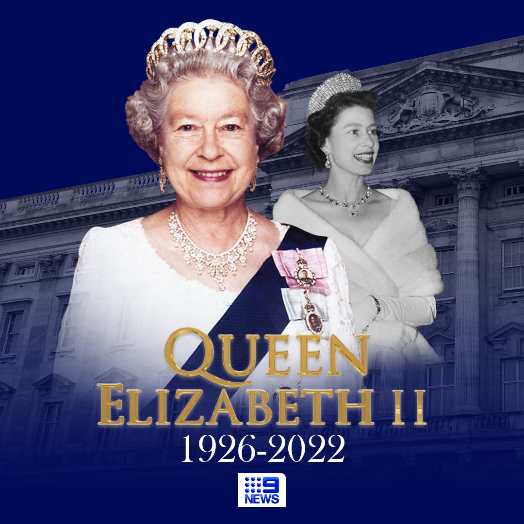 9NewsAUS's tweet photo. Queen Elizabeth II has died, aged 96.

Britain's longest-reigning monarch died peacefully at her Balmoral home, Buckingham Palace has announced. #9News

STORY: https://t.co/PldTOLaqvN https://t.co/8aIDOkszmT