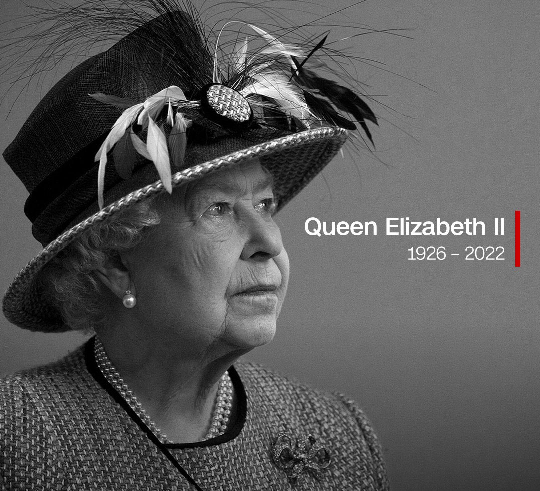 A day of mourning. Deeply saddened by the passing of Her Majesty Queen Elizabeth II. Thank you for your lifetime of service. Rest In Peace   #RIPQueenElizabeth