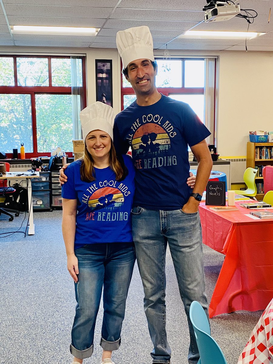 Today the ELA teachers were chefs and hosted a book tasting.