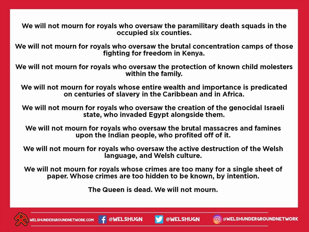 The queen is dead. We will not mourn.