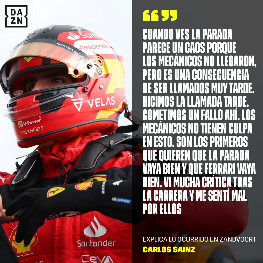 Sainz detalló el error que marcó su carrera en el Gran Premio de los Países Bajos 👉