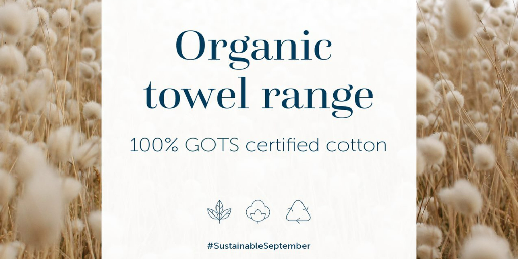 Christy_Home's tweet photo. This #SustainableSeptember, we’re celebrating the launch of our #Organic towel range, crafted from Global Organic Textile Standard (GOTS) certified organic cotton.
​
​Launching this Friday. https://t.co/1moTZfWvmu