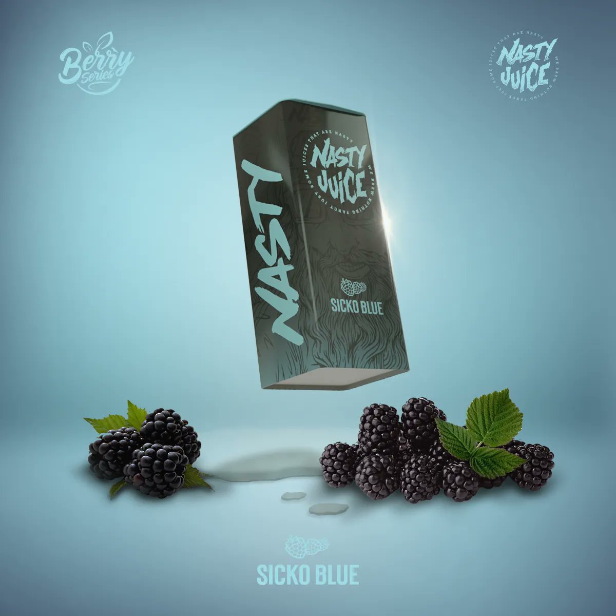 Nasty Sicko Blue Salts 🔵 a specially crafted flavour consisting of freshly plucked blue raspberries mixed with sweet ripe berries.

Sicko Blue Salts is best used in a low wattage device.
Available in 10mg and 20mg! #NastyJuice