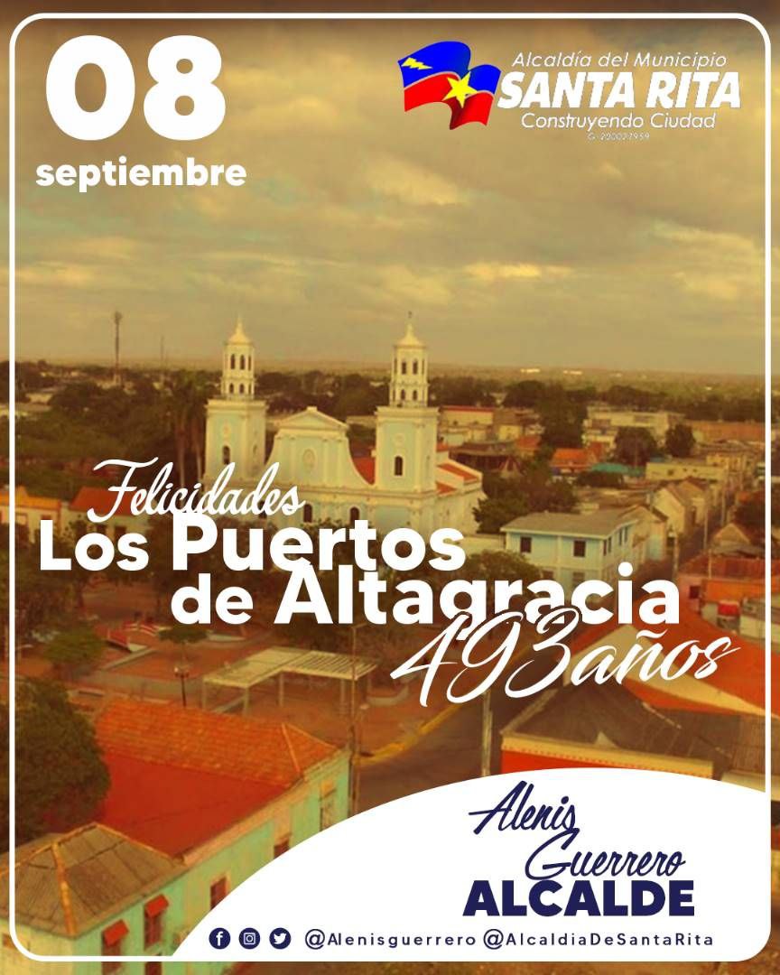 Felicidades a los habitantes del maravilloso pueblo de los Puertos de Altagracia quien hoy también arriba a 493 años de historia y lucha.