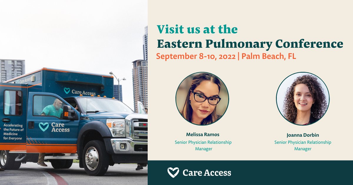 Care_Access_'s tweet image. Will you be attending the #EasternPulmonaryConference? Visit our booth to learn how we can help you provide new treatment options for your #COPD patients. We hope to see you there! #CareAccess #Pulmonologists