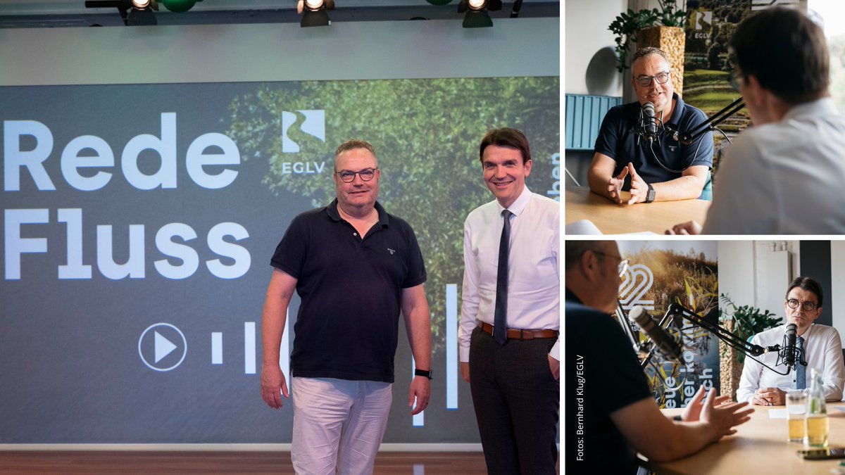 EGLVde's tweet photo. #Klimawandel, #ÖPNV, die Entwicklung &amp; Potenziale des nördlichen #Ruhrgebiet|s: In der aktuellen Folge vom #EGLV-#Podcast #RedeFluss tauschen sich @uli_paetzel &amp; Bodo Klimpel, Landrat @kreis_re, über zahlreiche Themen aus. Jetzt reinhören:  https://t.co/6trIp4dxdS #Recklinghausen https://t.co/OrqoQTMXad
